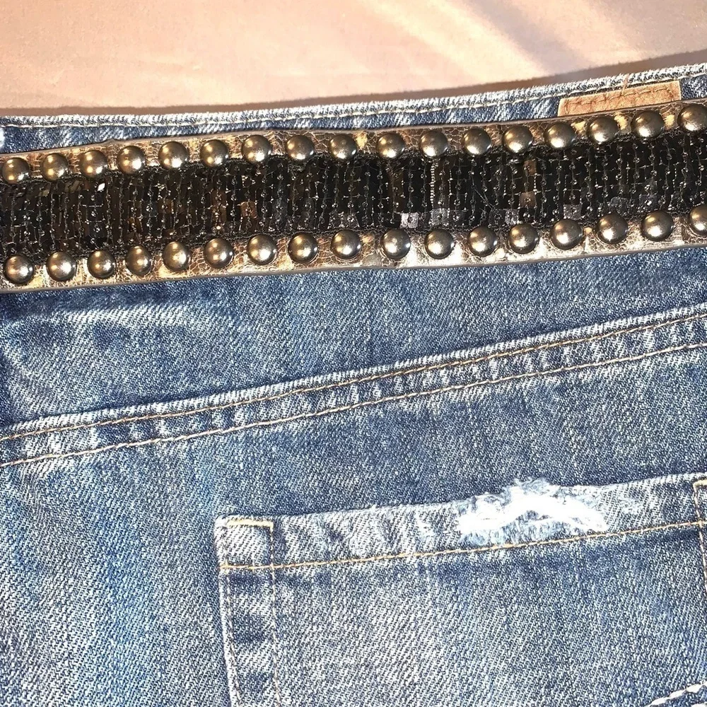 Rock n Roll style belt with rhinestones heavy Size Large